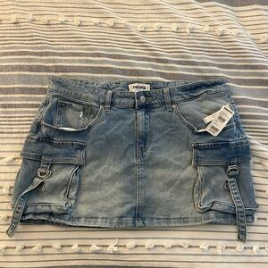 RSQ Light Blue Cargo Mini Skirt